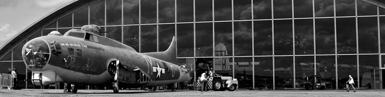 B-17 Flying Fortress "Mary Alice" Emerges From The Shadows